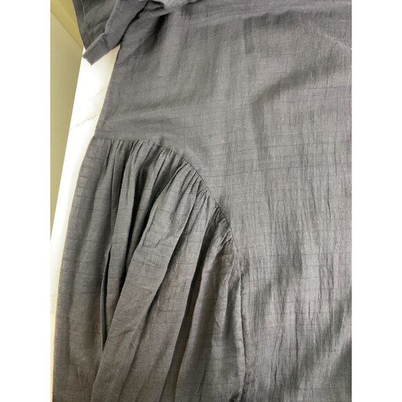 World Of Crow Womens Black Cotton Midi Dress Size 1X Loose Fit - Picture 5 of 5